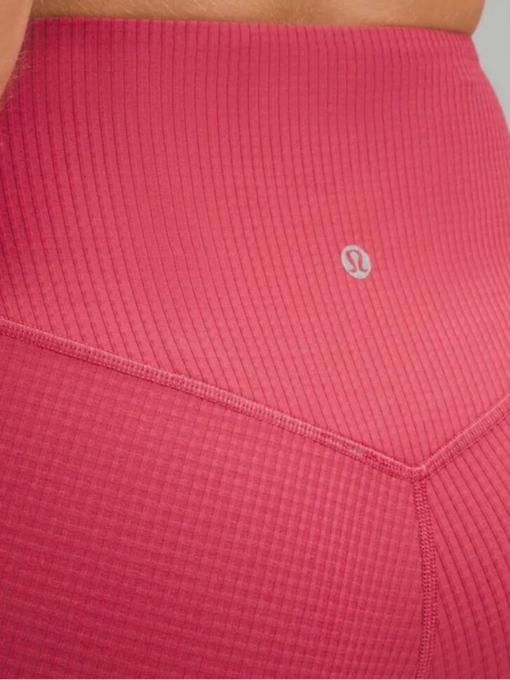 Lululemon V-Waist Yoga Tight 25” Grid Texture Vintage Rose Size 8 - Picture 5 of 10